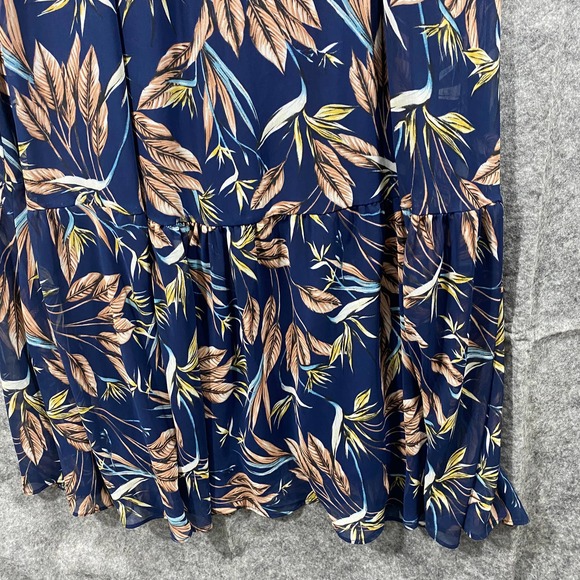 Lulus Maxi Dress Small Blue Tropical Floral Off Shoulder Halter Trip to Paradise - Picture 7 of 12